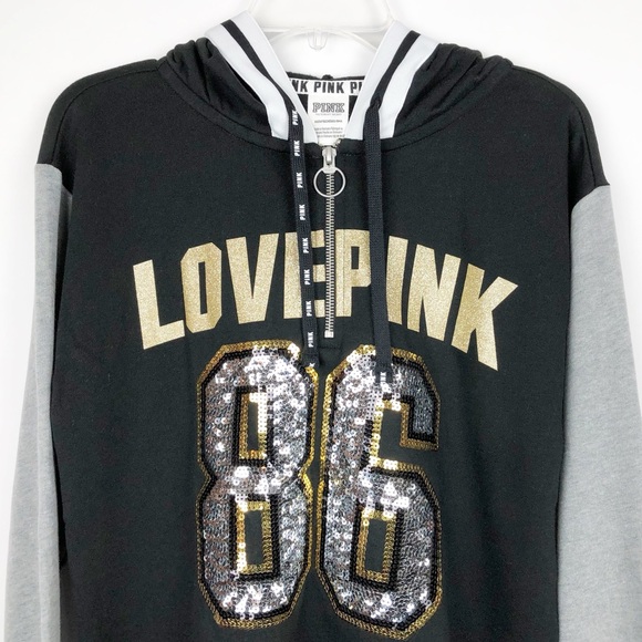 👍SOLD👍VS PINK SEQUIN BLING CAMPUS TUNIC PULLOVER - Picture 4 of 8